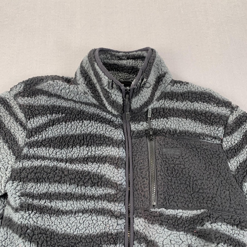 PINK Victoria's Secret Jacket Womens XS‎ Gray Black Sherpa Fleece Full Zip Zebra - Picture 5 of 15